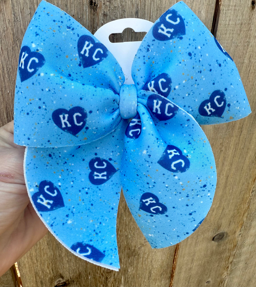 KC Baby Blue Splatter Sailor Bow | Royals