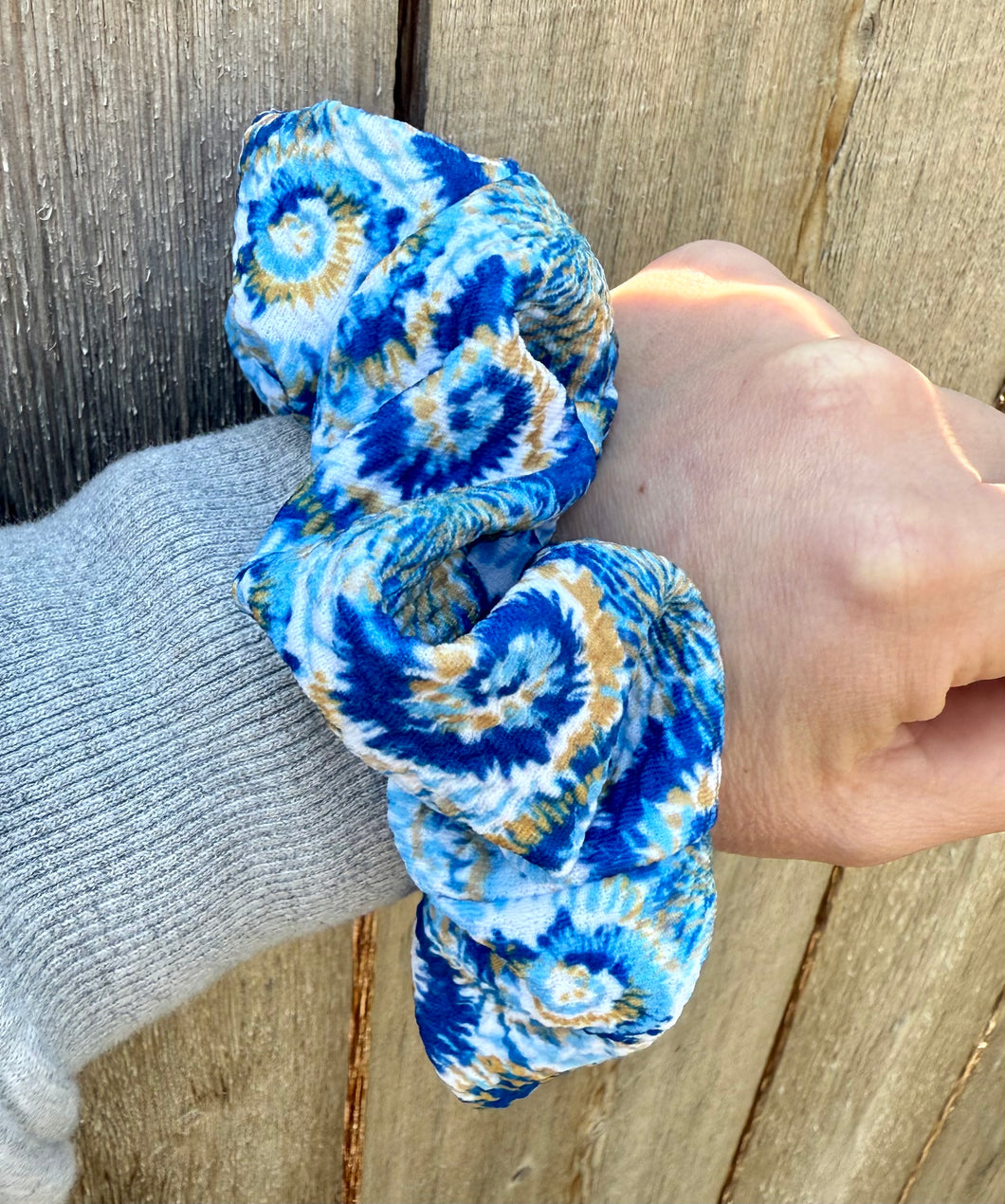 Tie Dye Jersey Royals Scrunchie