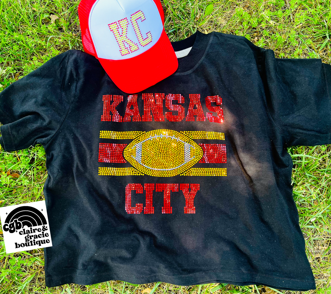 Kansas City Football Sparkle Tee | Boxy or Regular Tee