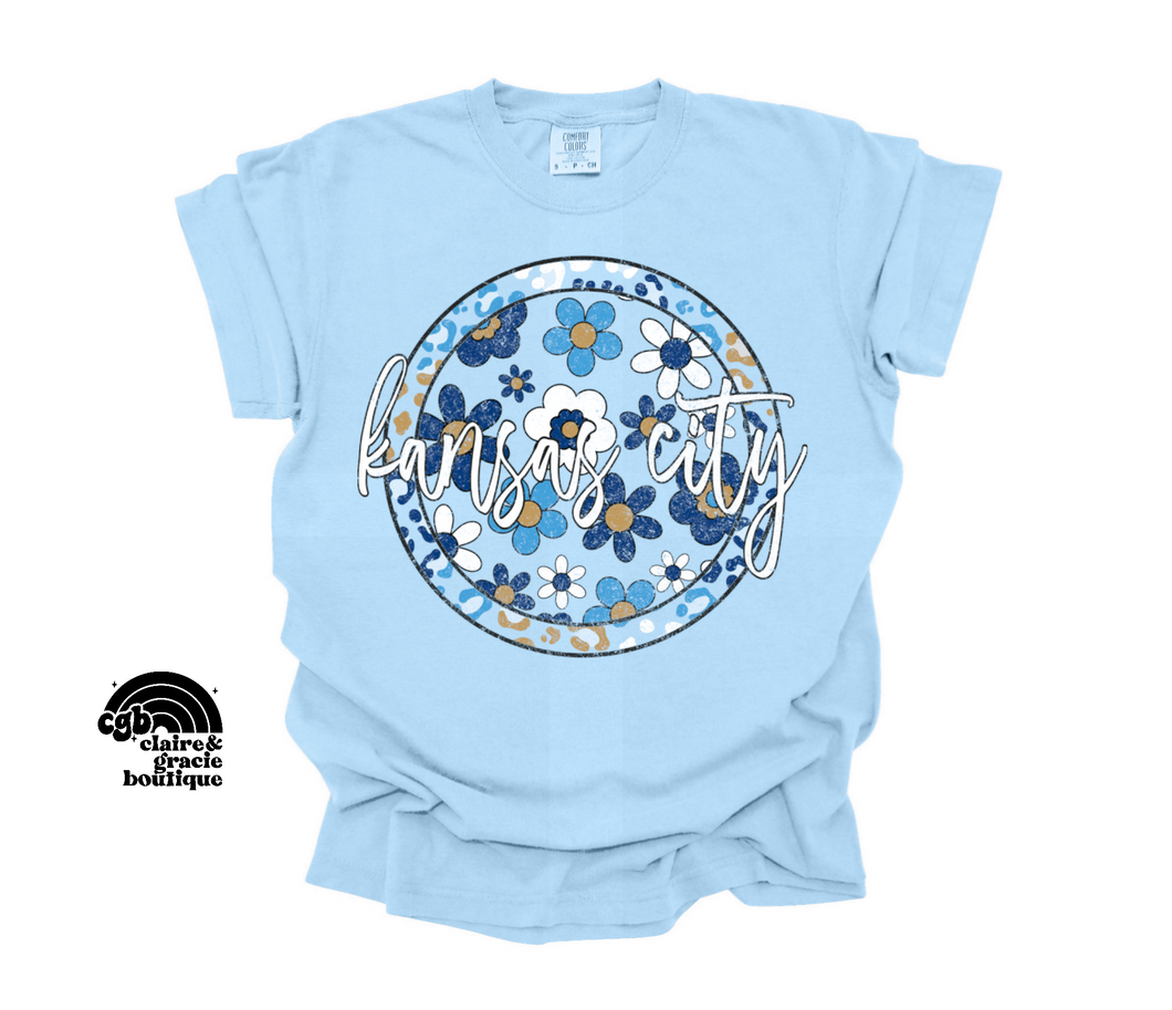 Kansas City Baseball Daisy Circle Tee | Royals Baby Blue