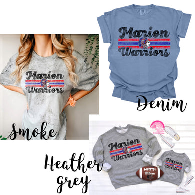 Marion Warriors Custom Design | Black text School Spirit | Choose your style