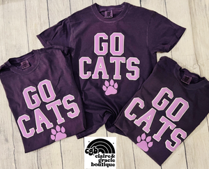 GO CATS Lavender Puff Tee | Adult Wildcats