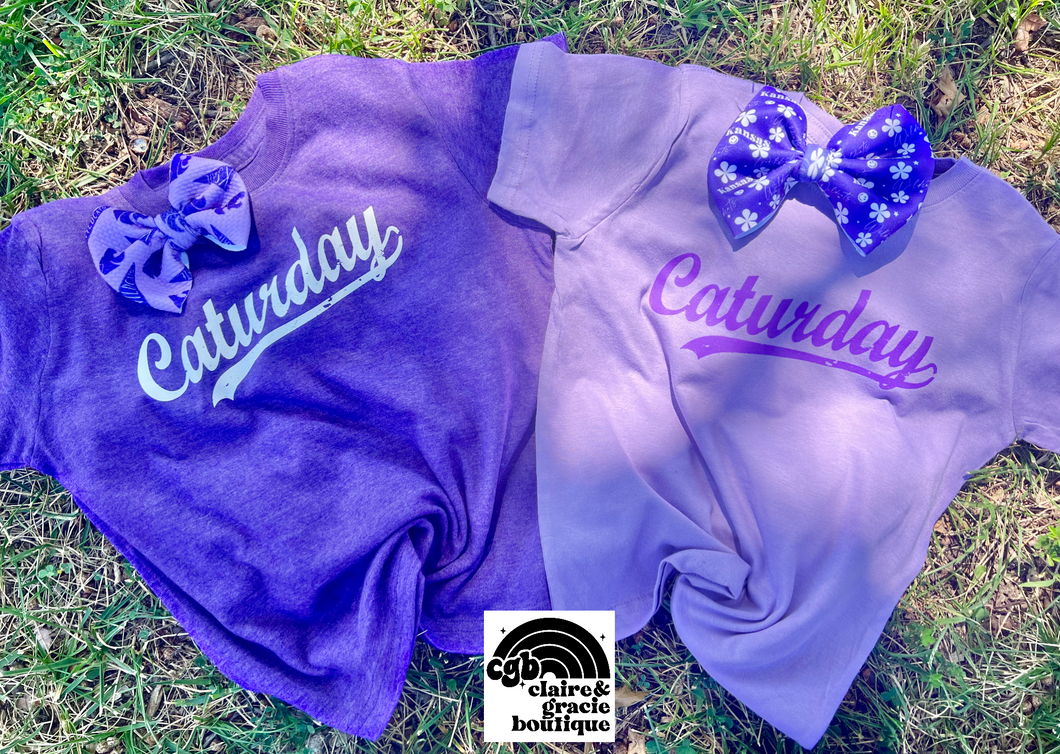 Caturday Tee | Lavender or Purple | Toddler Youth Adult Sizes | Wildcats