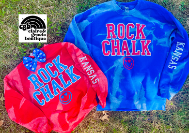 Rock Chalk Smiley Dyed Sweatshirt | Puff