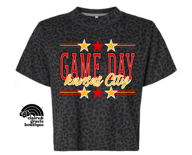 Game Day Kansas City Star | Black Leopard Tee |