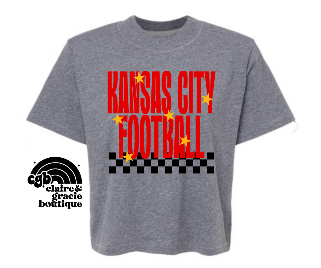 Kansas City Football Star Checker | Boxy Tee or Regular Length