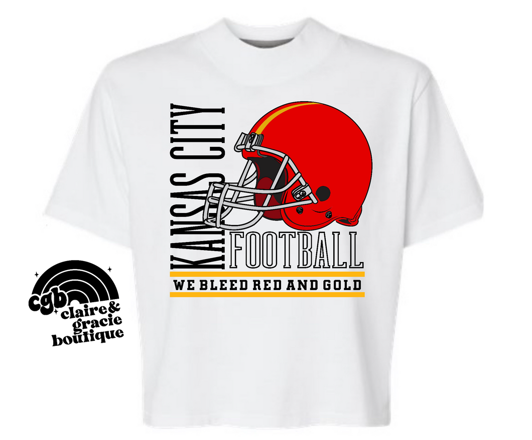 Kansas City We Bleed Red and Gold | Boxy Tee or Regular Length