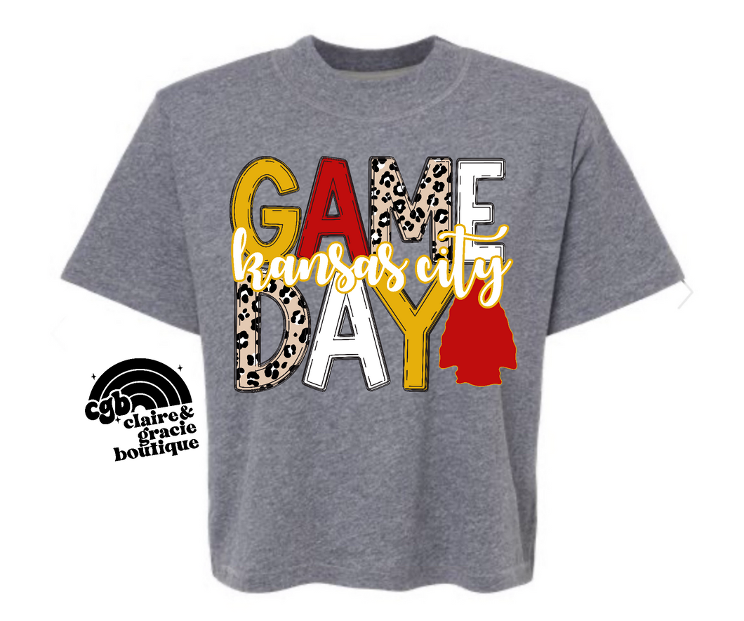 Kansas City Game Day Leopard | Boxy Tee or Regular Length