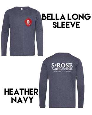 S Rose Catholic School | Bella Long Sleeve Tee | Heather Navy