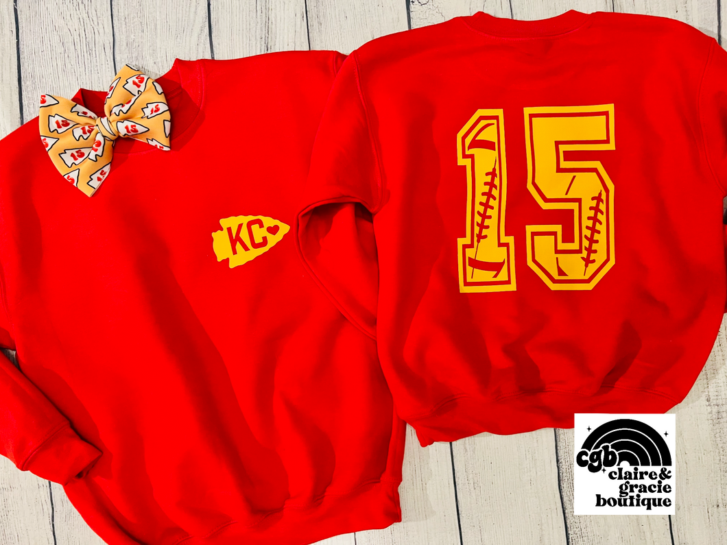 15 Kansas City Sweatshirt | Toddler Youth Adult | RED FRIDAY DEAL