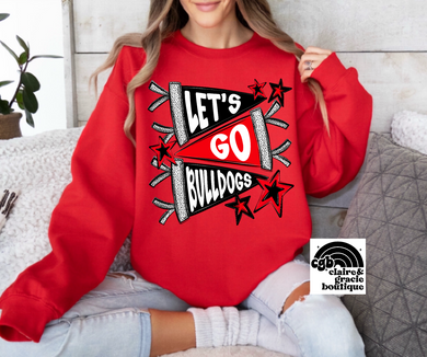 Let's Go Bulldogs | Black/Red | Pennant