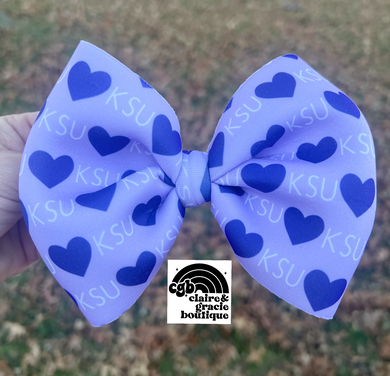Kansas State Hearts Bow | Lavender | Wildcats