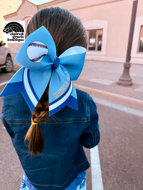 Kansas City Baseball Baby Blue Sailor Bow