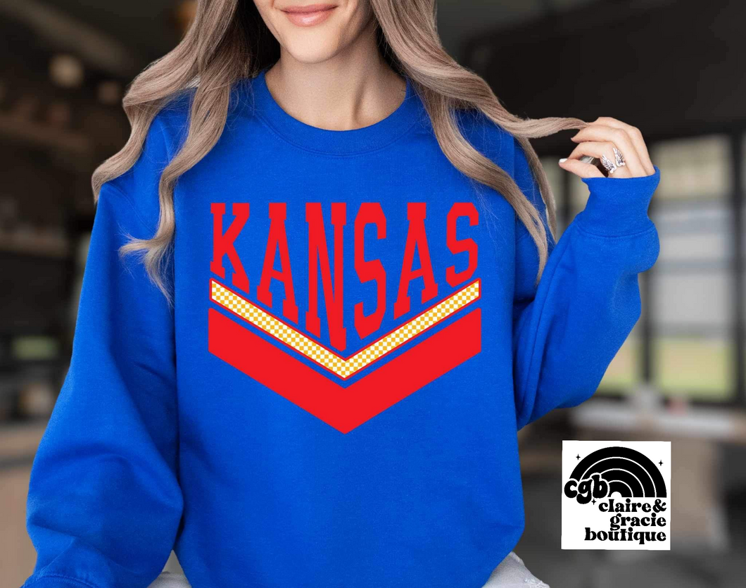 Vintage Retro Kansas Sweatshirt | Toddler Youth Adult Sizes