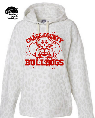 Chase County Bulldogs Snow Leopard Hoodie | Adult