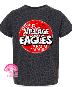 Village Eagles Black Leopard Tee |