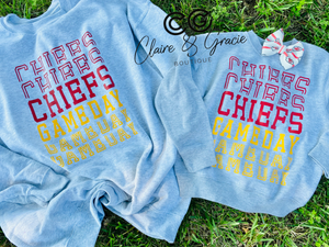 CHIEFS stacked Kansas City | Chiefs Game Day Sweatshirt | Youth Adult Sizes |