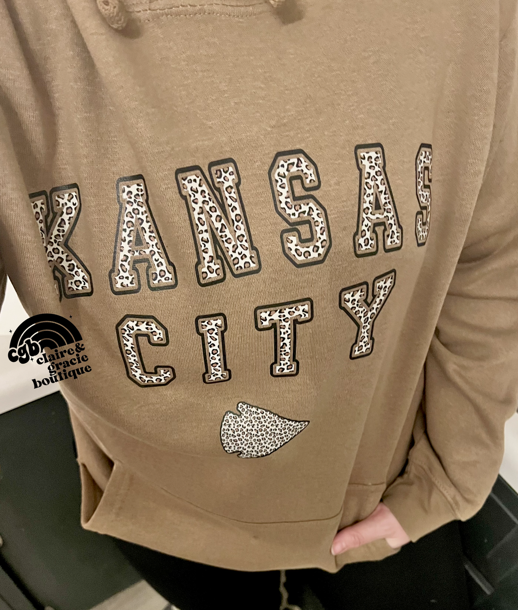 Kansas City Varsity Sand Leopard Hoodie |