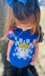 Kansas City Baseball Smiley Crown Tee | Adult Youth Toddler