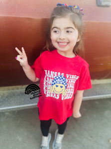 Kansas Vibes Smiley Tee | Toddler Youth Adult | Ship date 3.1